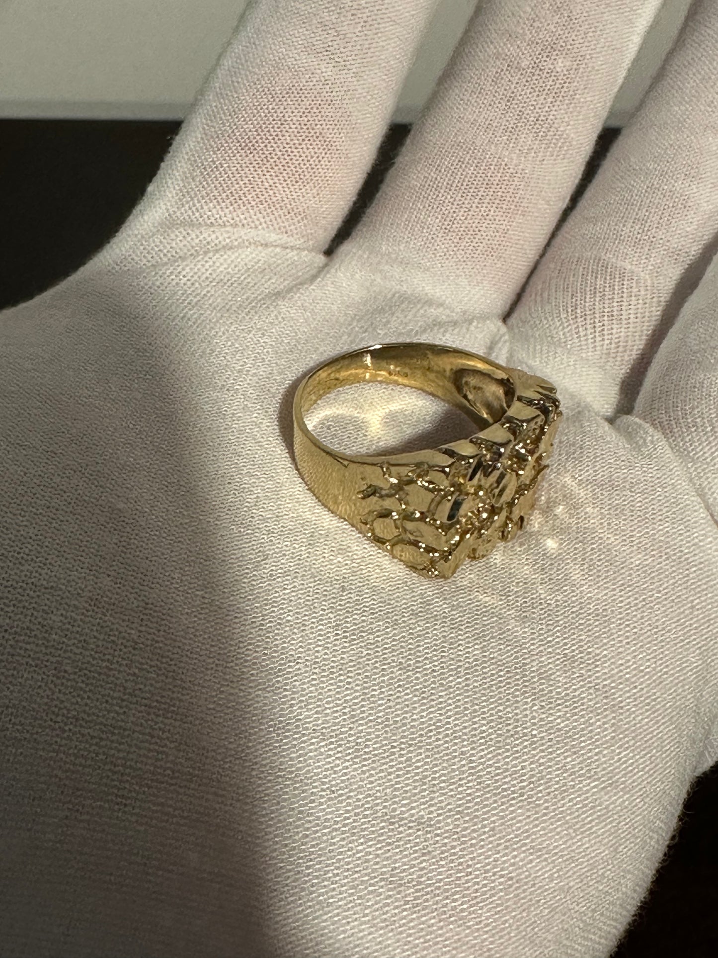 10K Gold Nugget Ring Size 10