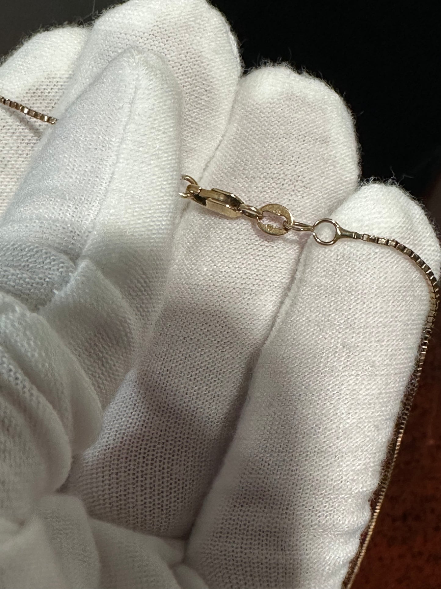 10K Diamond Ankh Pendant & Box Chain 17 3/8”