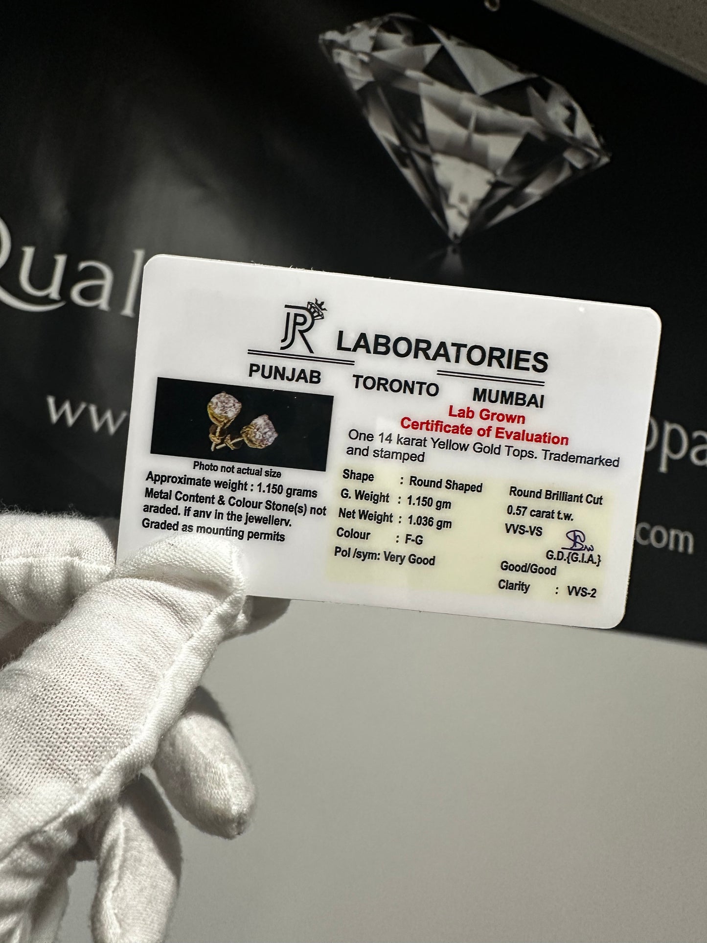 14K VVS 0.57ct Studs