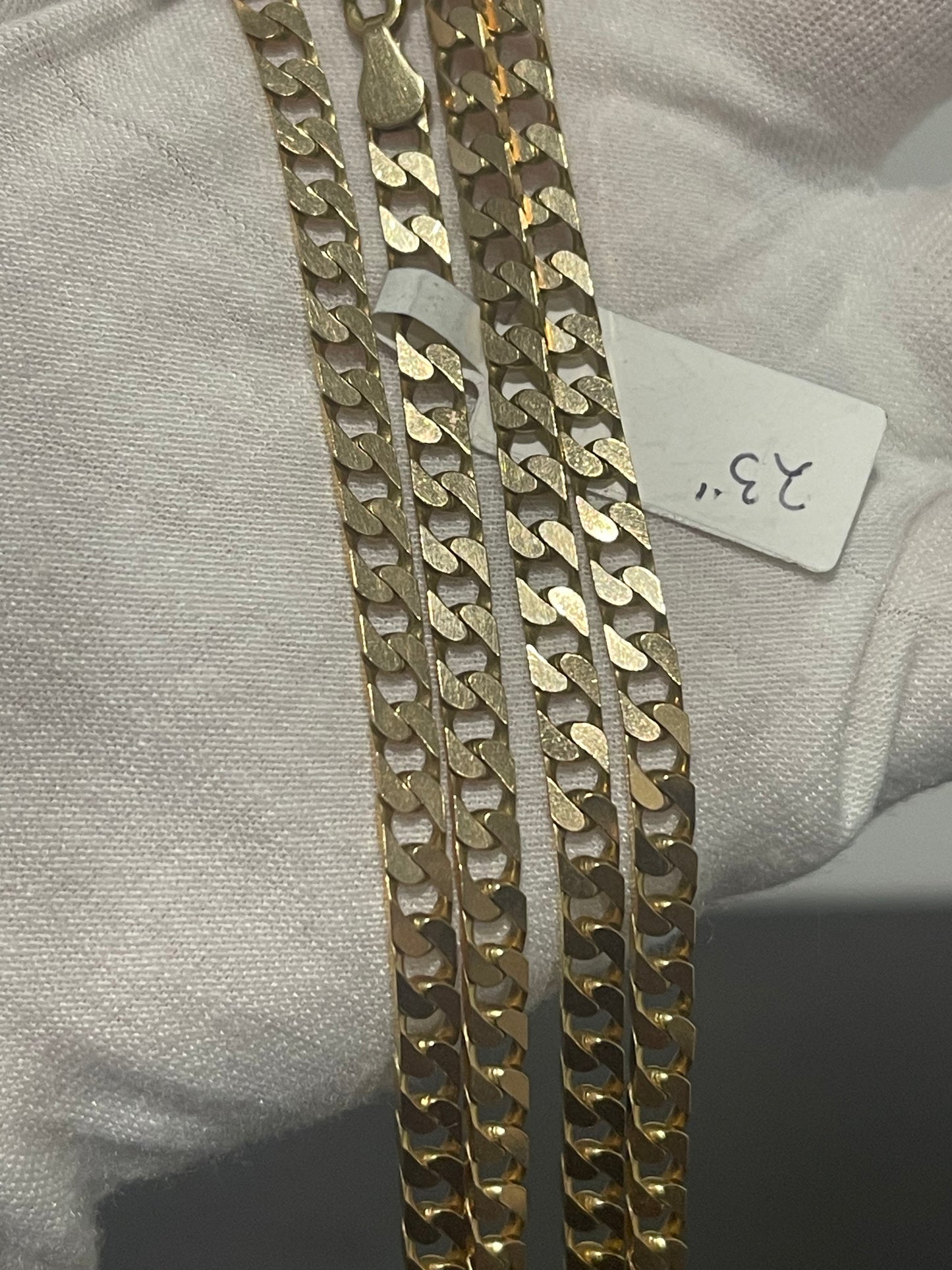 10K Solid Curb Chain 23”