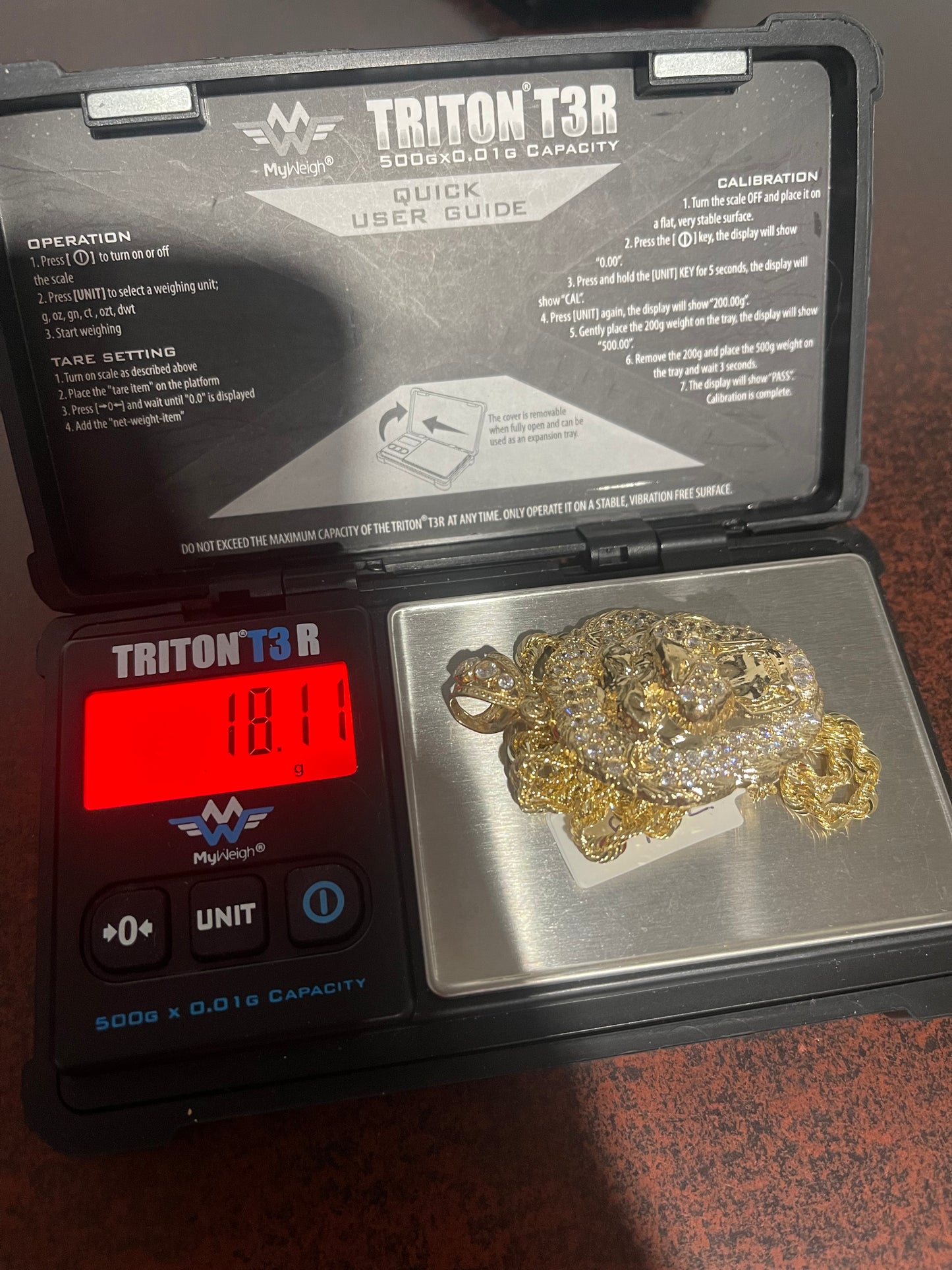 10K Lion Pendant & 24” Rope