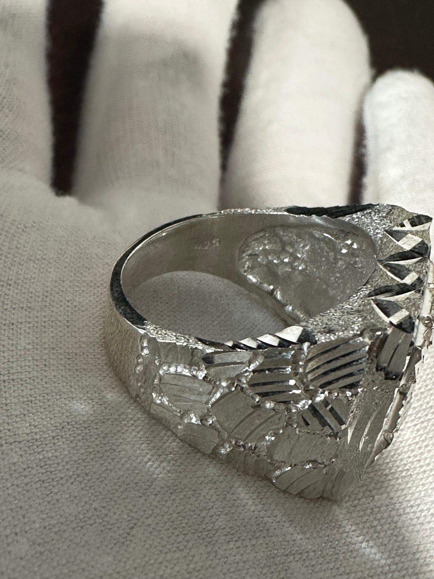 Silver Nugget Ring Size 11