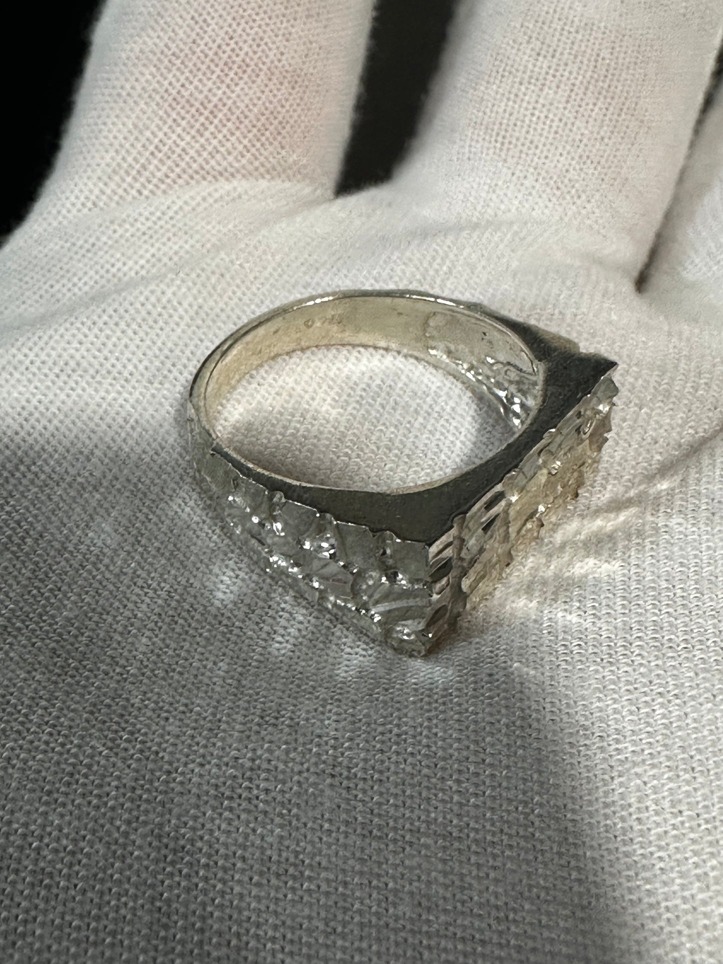 Silver Nugget Ring Size 9.5