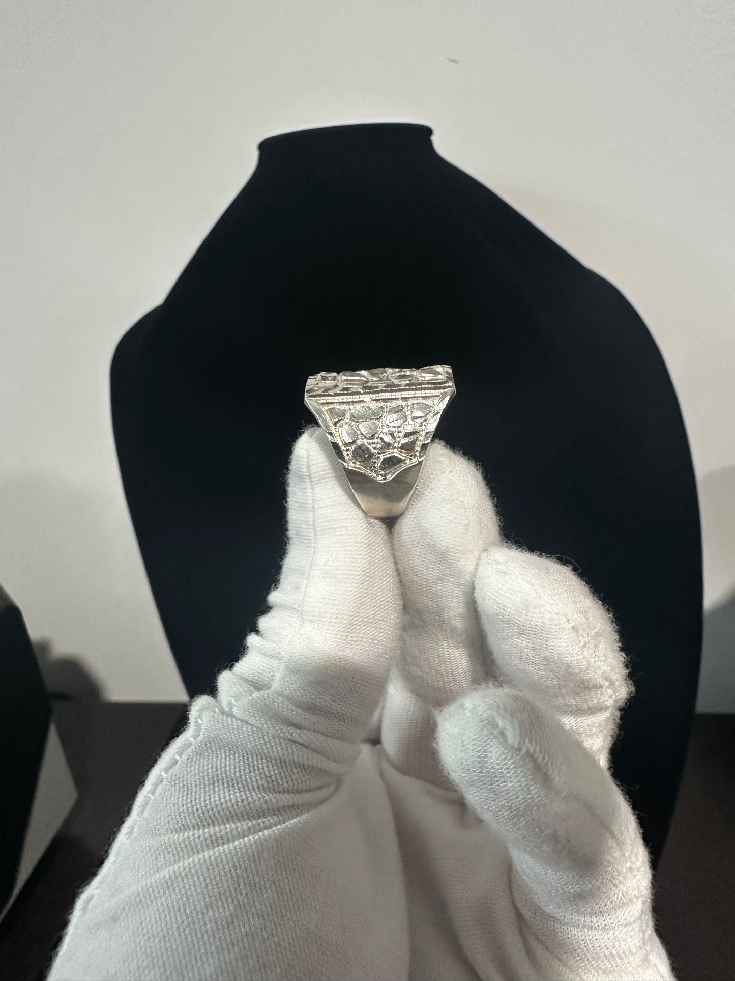 Silver Nugget Ring Size 11