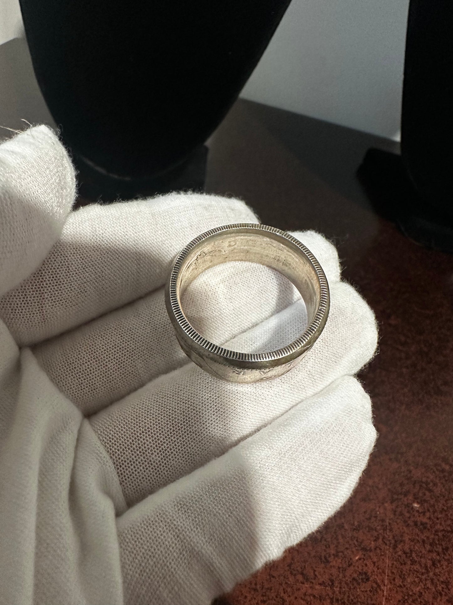 Silver Dollar Coin Ring Size 15