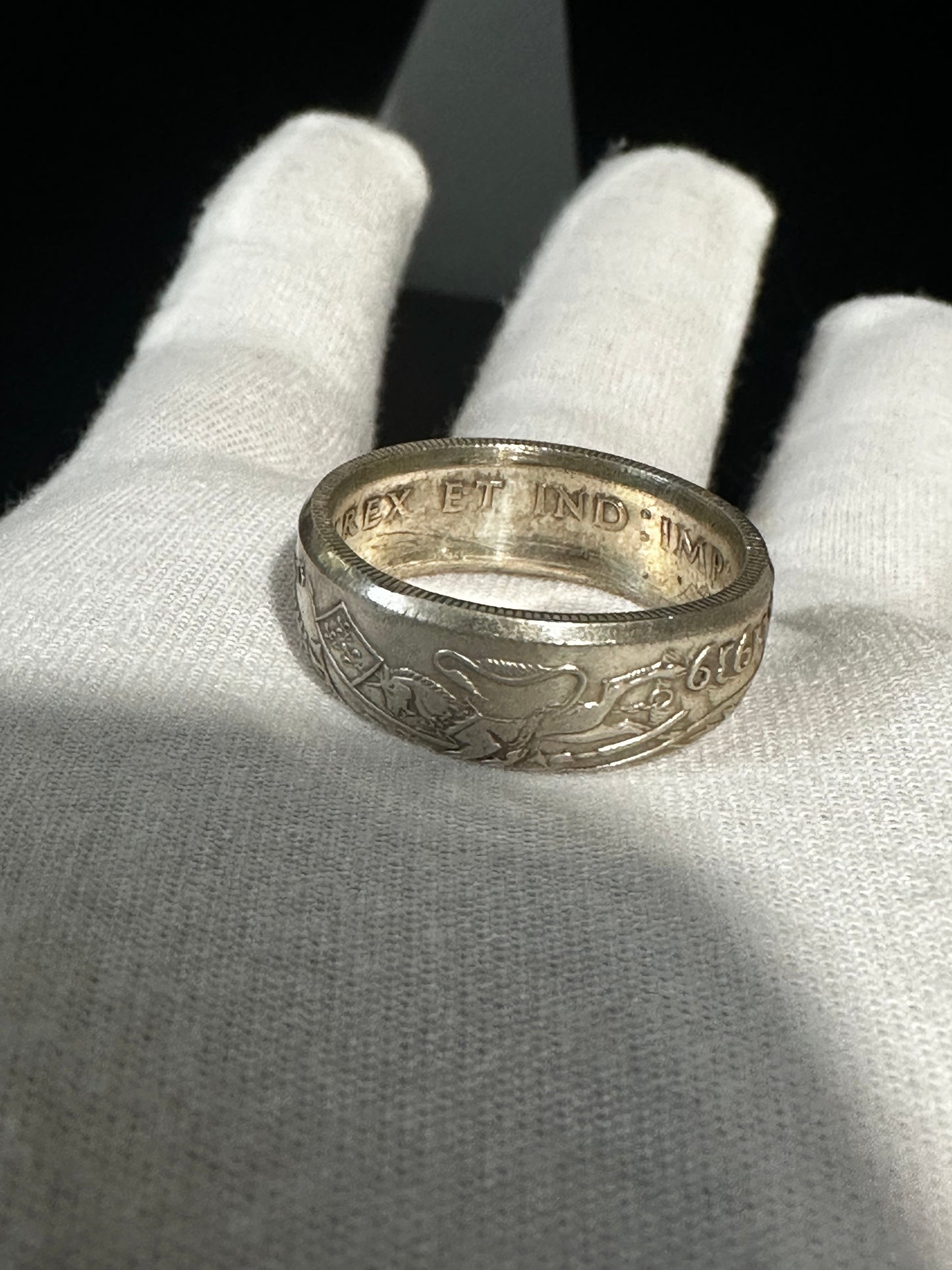 Silver 50c Coin Ring Size 12