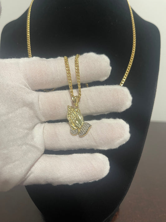 10K Cuban Chain/Pendant Combo 20”