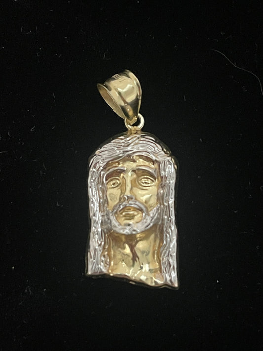 10K Gold Jesus Pendant