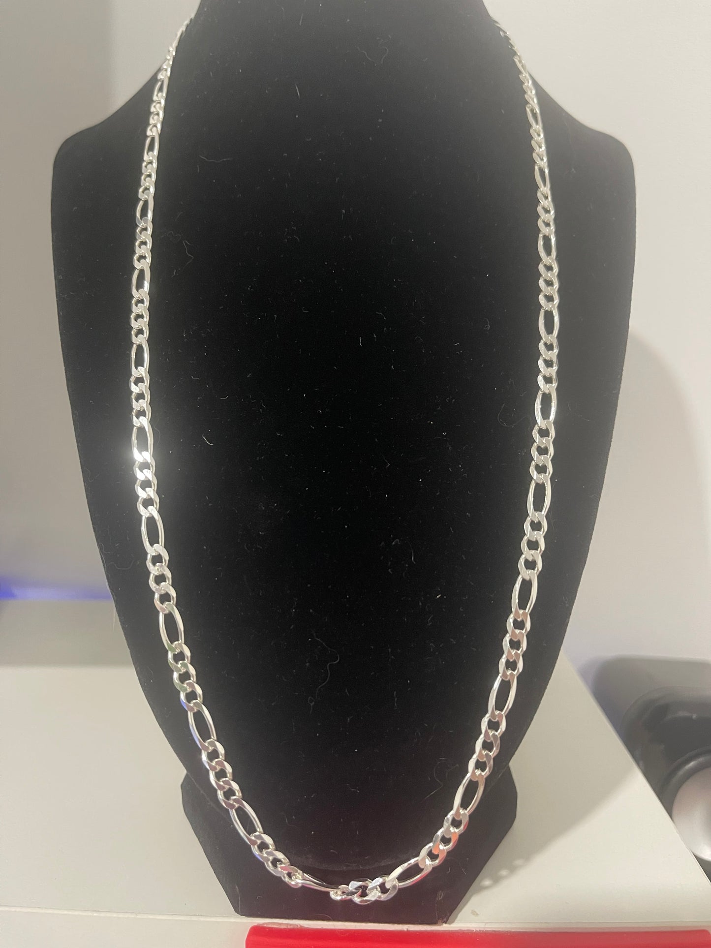 24” Italian Silver Figaro Chain