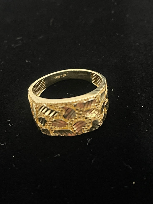 Size 10 - 10K Authentic Gold "Nugget" Ring