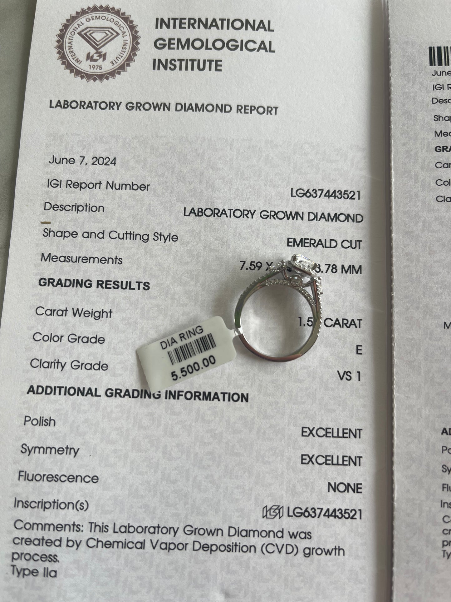 14K White Gold 2.3ct Diamond Ring