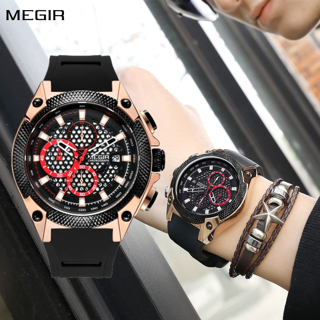 Megir Silicone Band Watch
