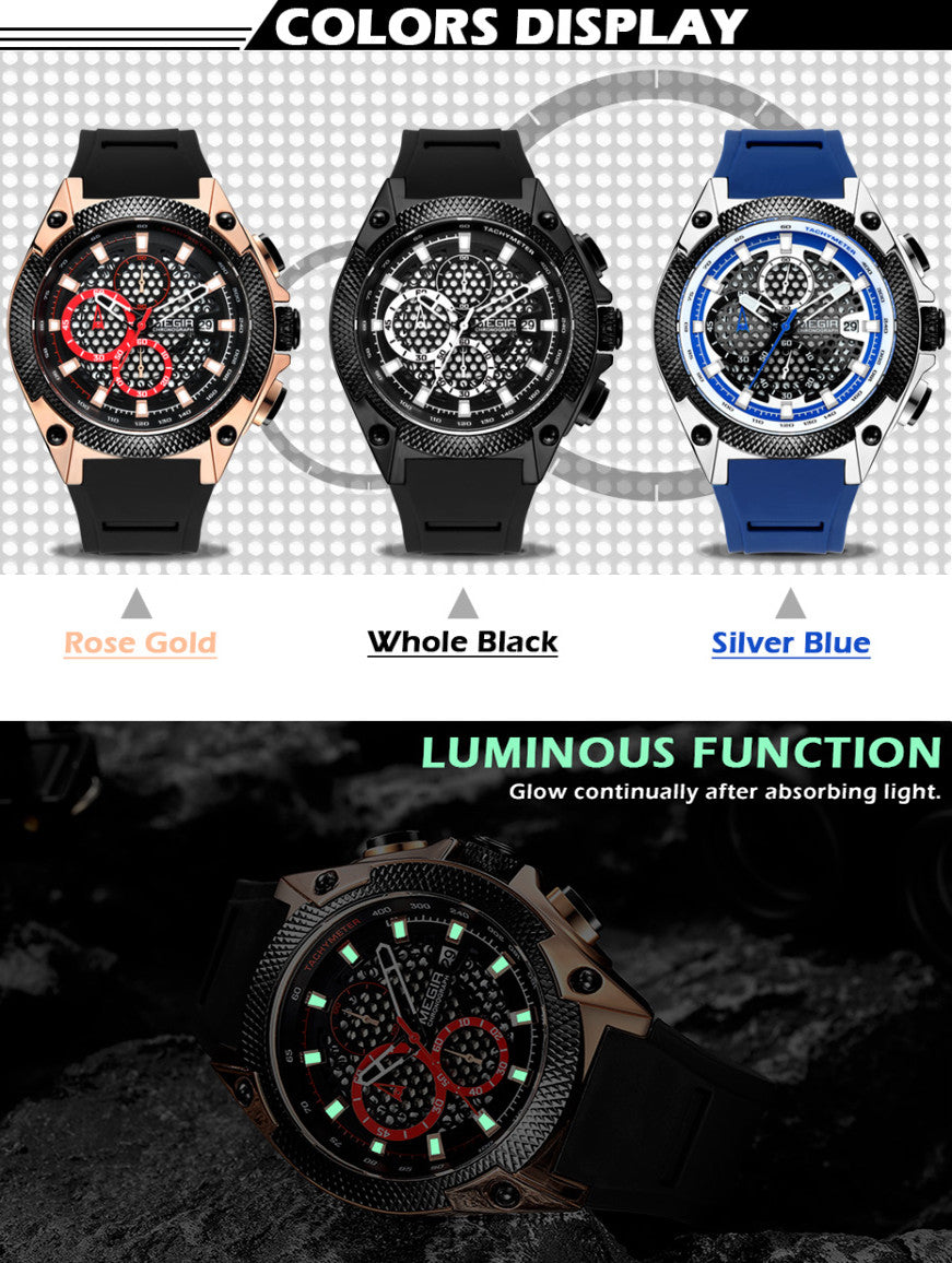 Megir Silicone Band Watch