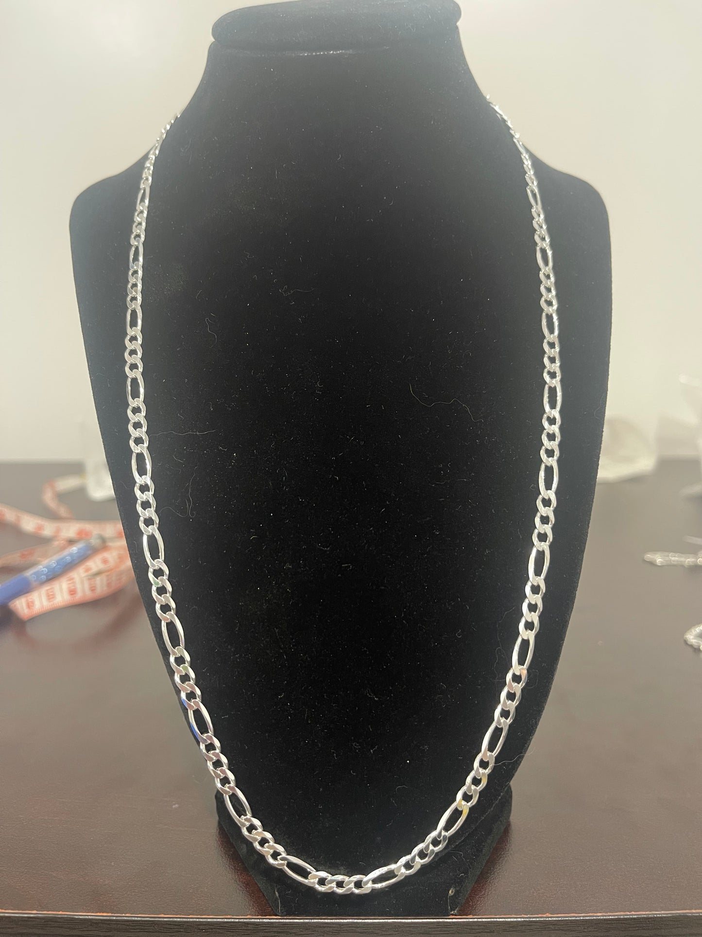 24” Authentic Italian Silver Figaro Link Chain 17.6g