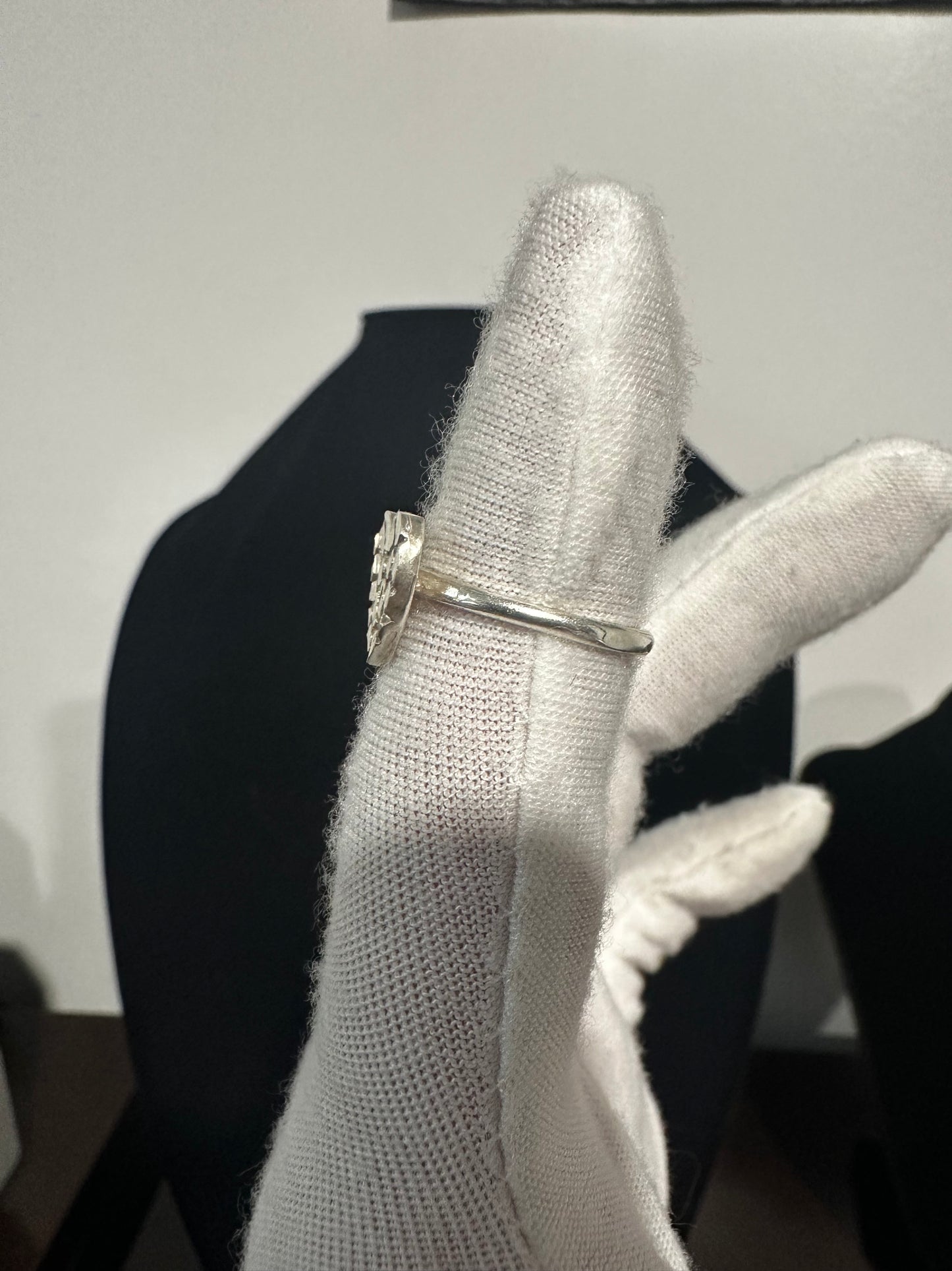 Silver Heart Nugget Ring Size 6.5