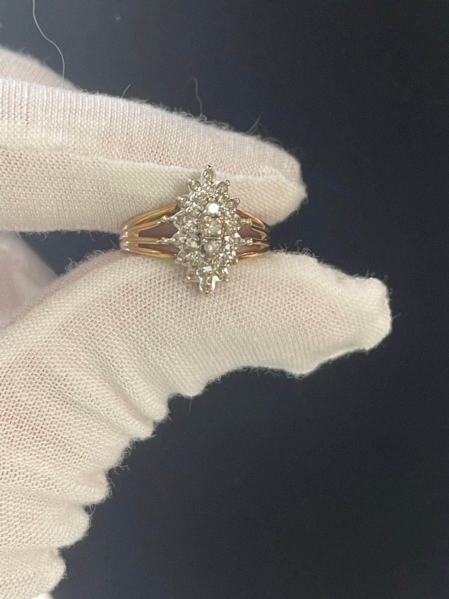 10K Gold Diamond Cluster Ring