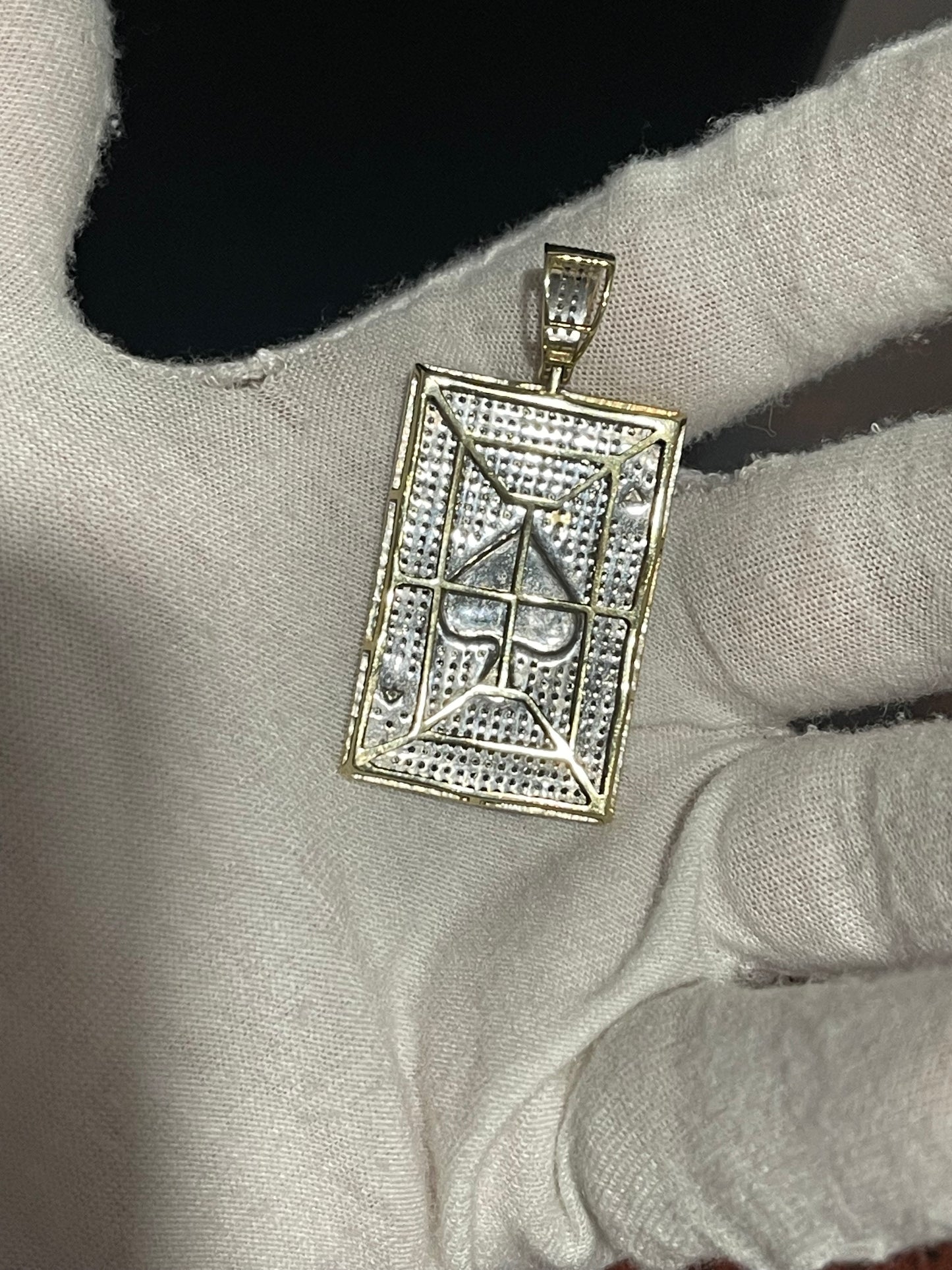 10K Natural Diamond Ace Of Spades Pendant