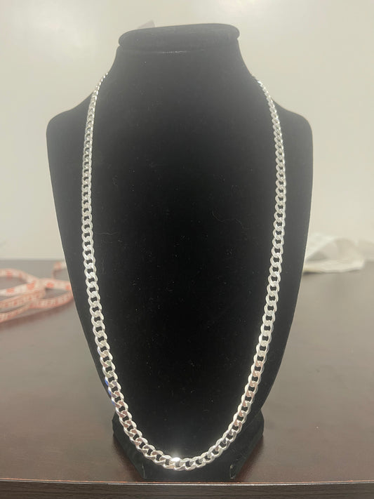 24” Authentic 925 Italian Silver Cuban Link Chain 28.63g