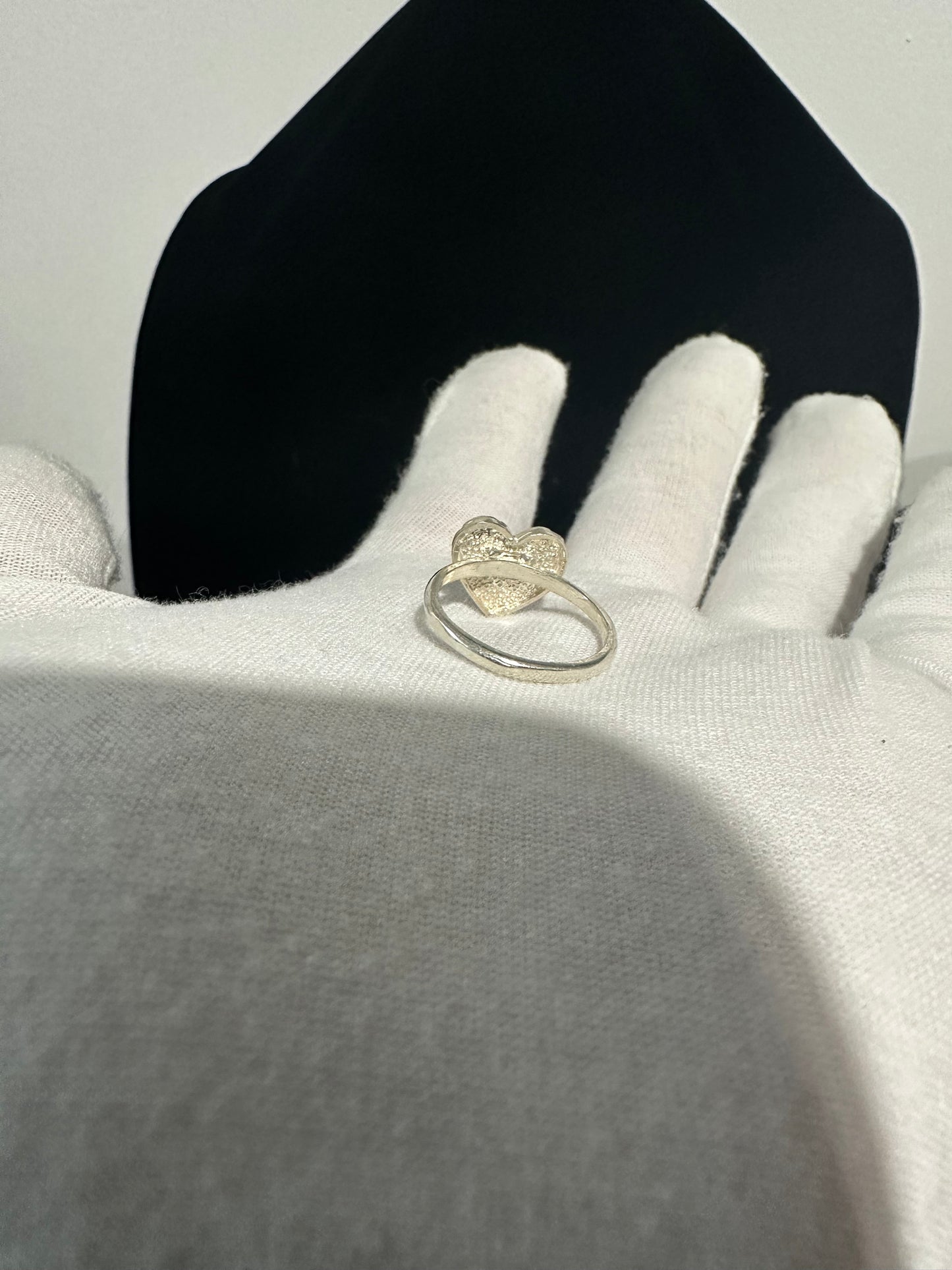 Silver Heart Nugget Ring Size 6.5