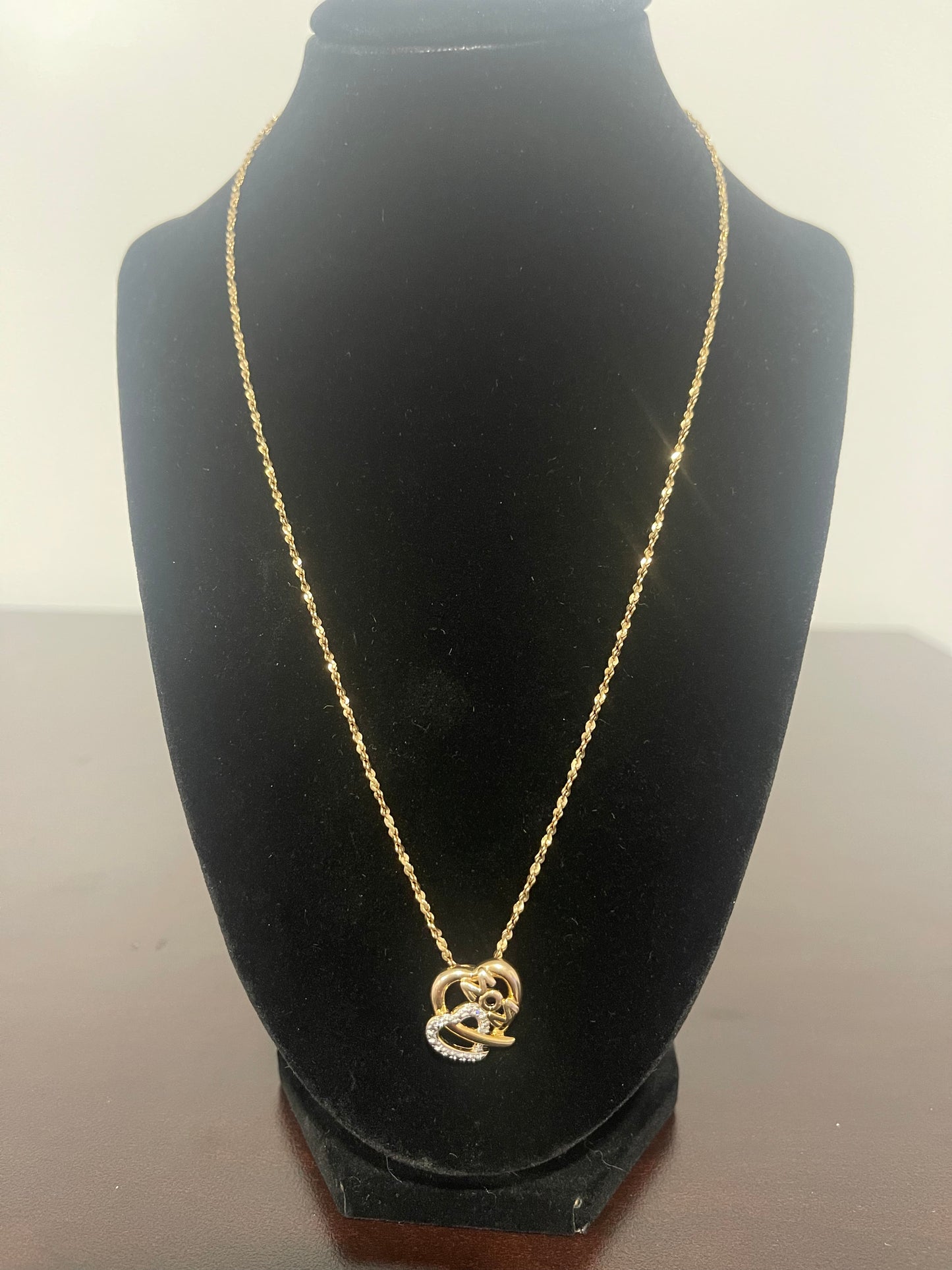 10K Authentic Gold Custom Made Mom Pendant + 20” Rope Chain Combo 6.88g