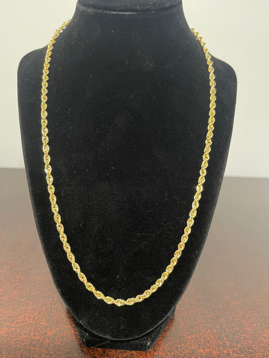 10K Gold Rope Chain 22”
