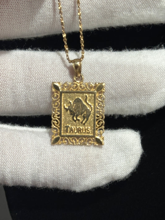 10K “Taurus” Pendant & 21.75” Spiral Chain