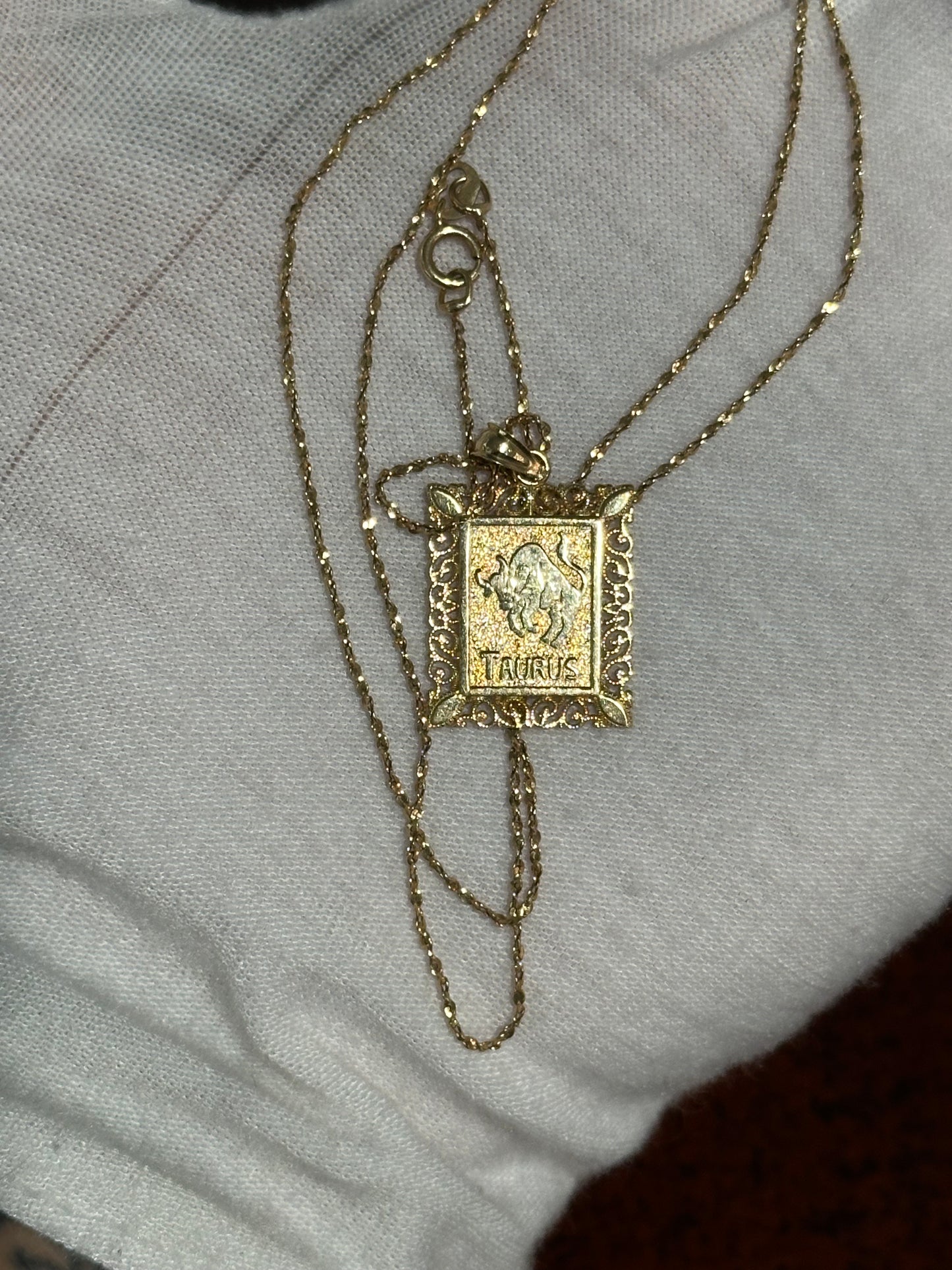 10K “Taurus” Pendant & 21.75” Spiral Chain