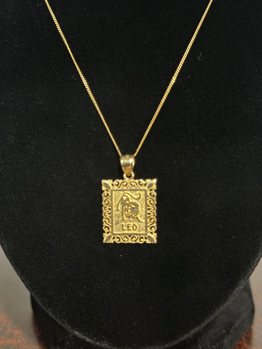 10K “Leo” Pendant & 19” Curb Chain