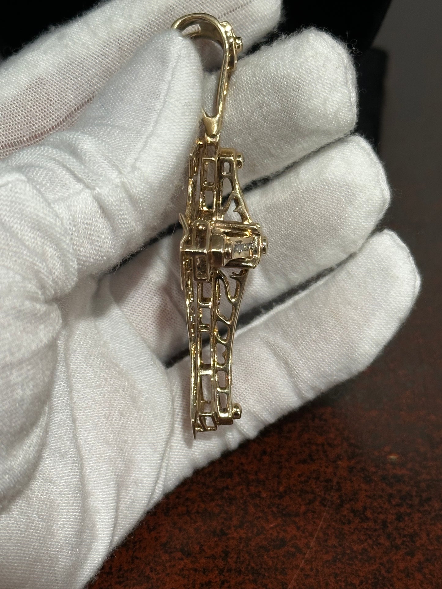 10K Gold Diamond Cross Pendant