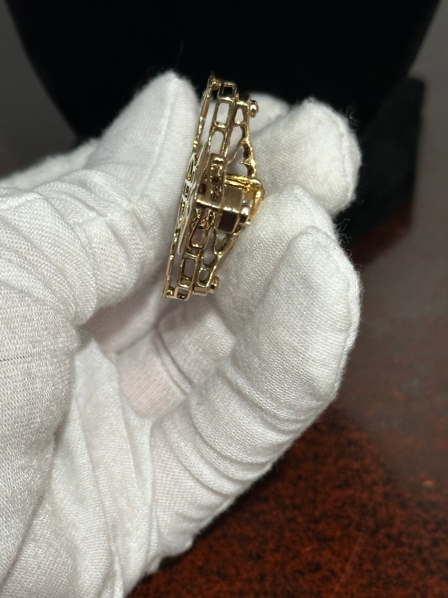 10K Gold Diamond Cross Pendant