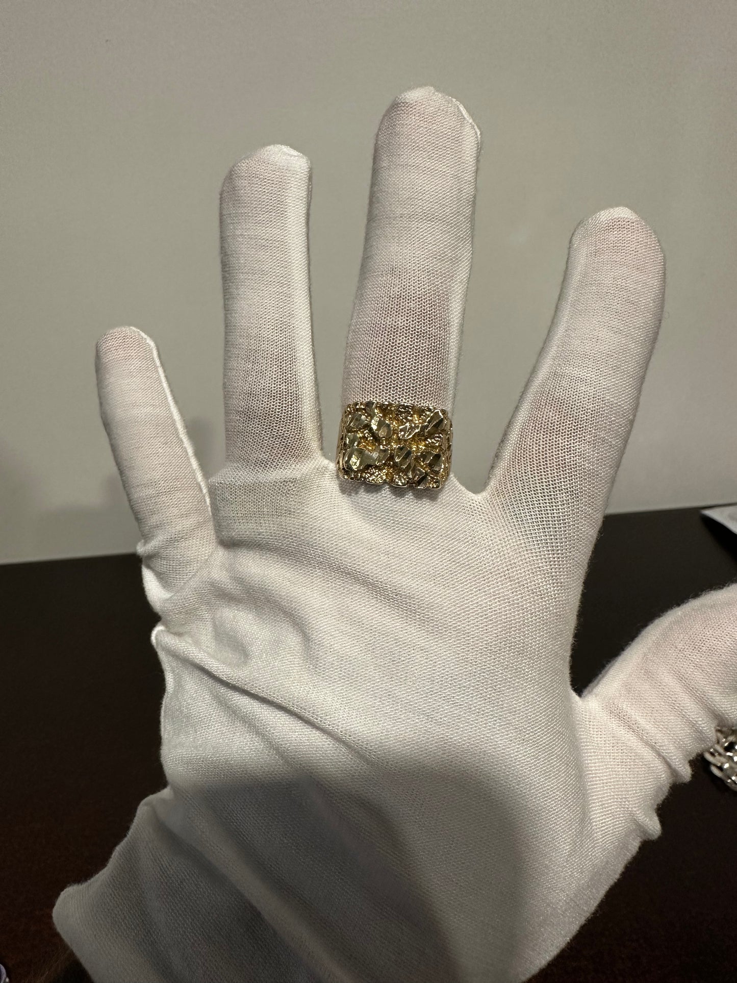 10K Gold Nugget Ring Size 10