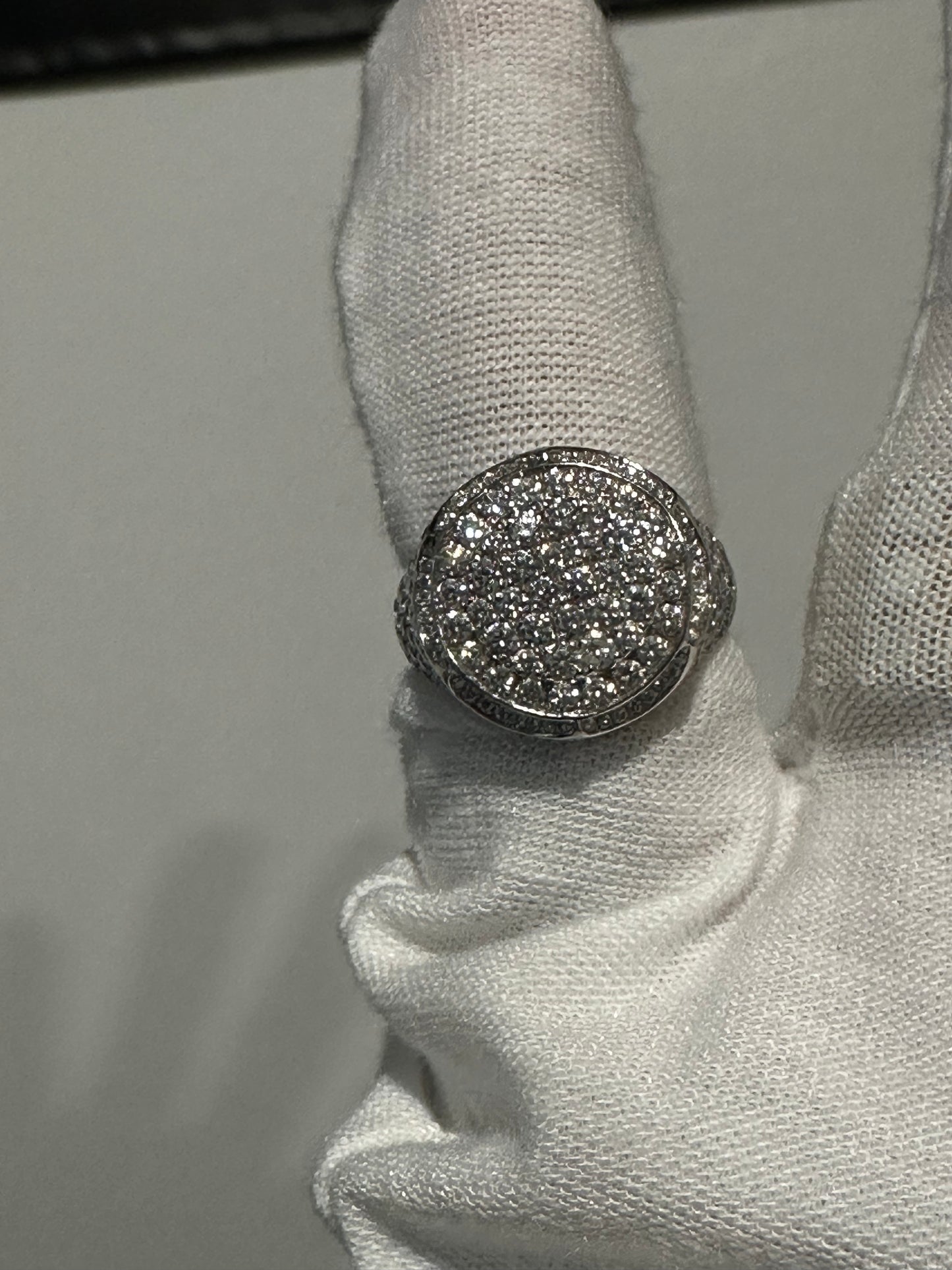 10K White Gold Natural Diamond Pinky Ring