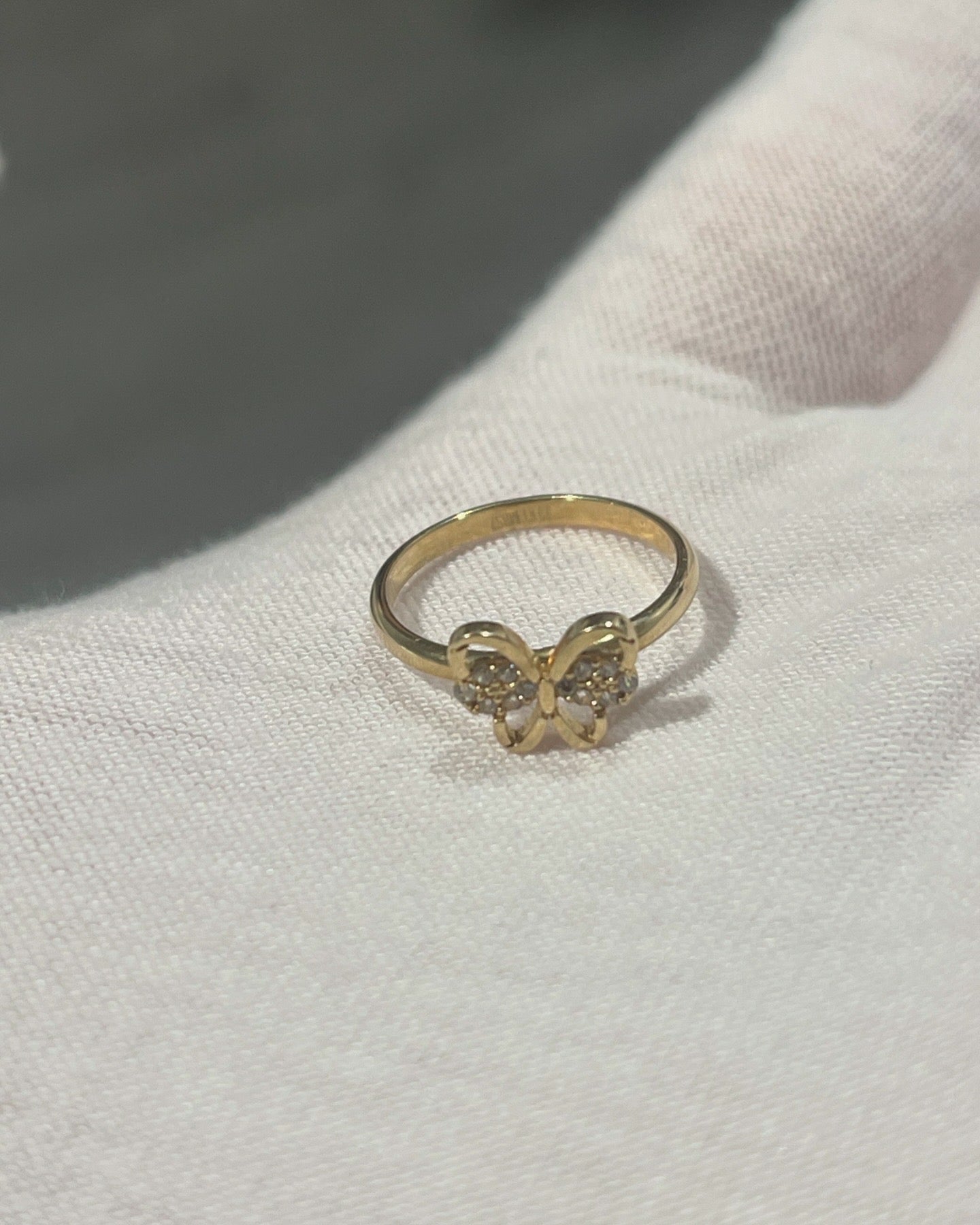 Authentic 10k Gold Butterfly Ring Size 3, 1.14g