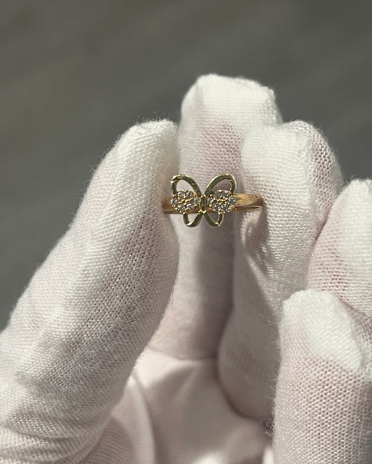 Authentic 10k Gold Butterfly Ring Size 3, 1.14g