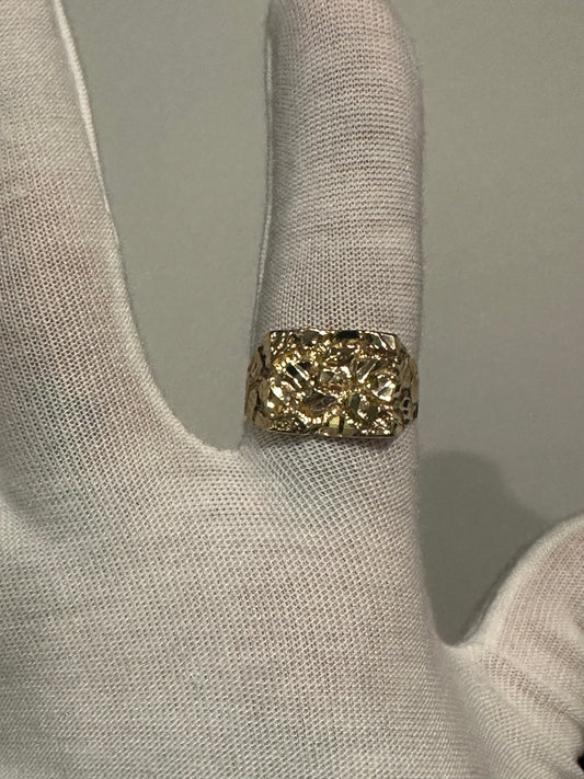 10K Gold Nugget Ring Size 9.75