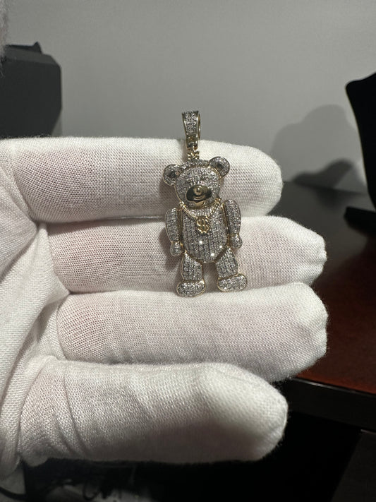 10K Diamond Teddybear Pendant