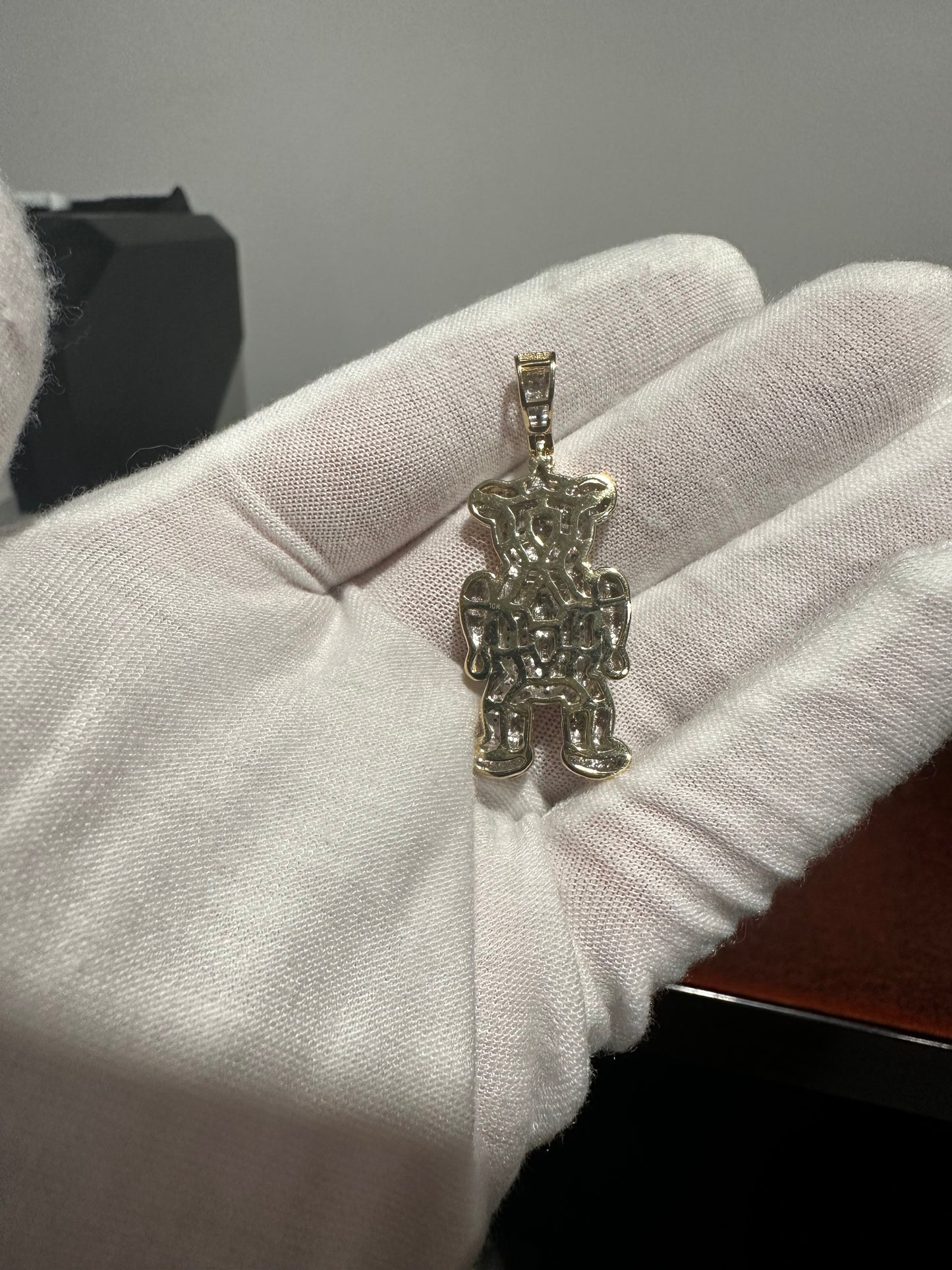10K Diamond Teddybear Pendant
