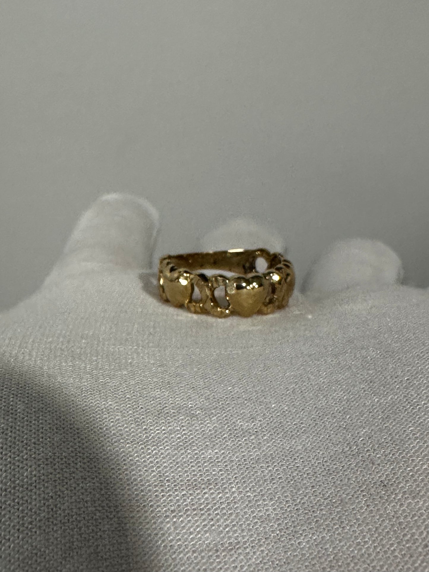 10K Diamond Cut Heart Ring Size 7