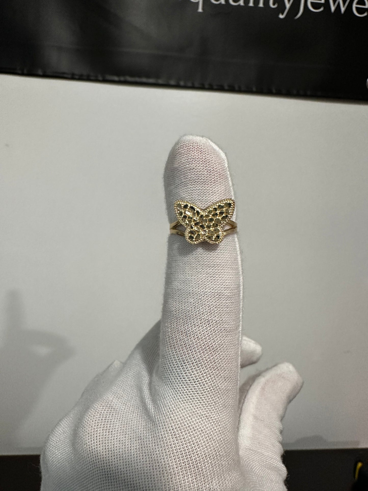 10K Butterfly Ring Size 7