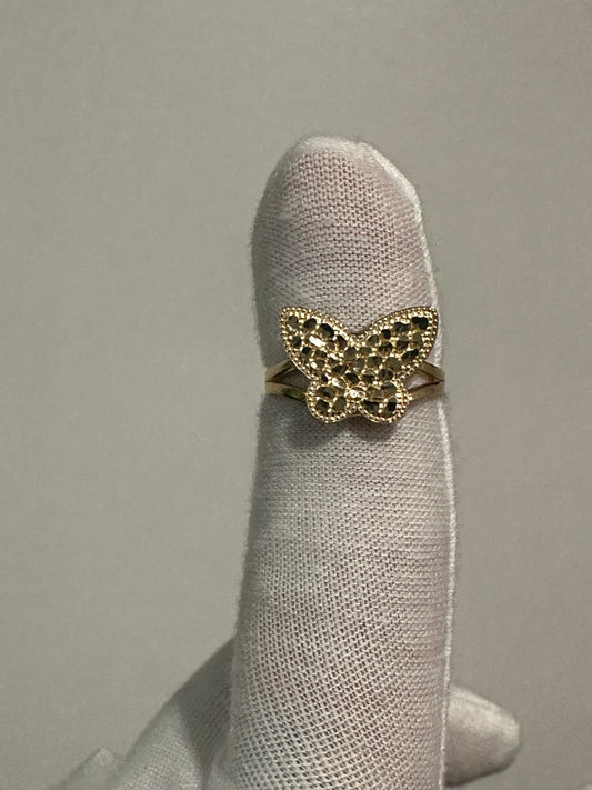 10K Butterfly Ring Size 7