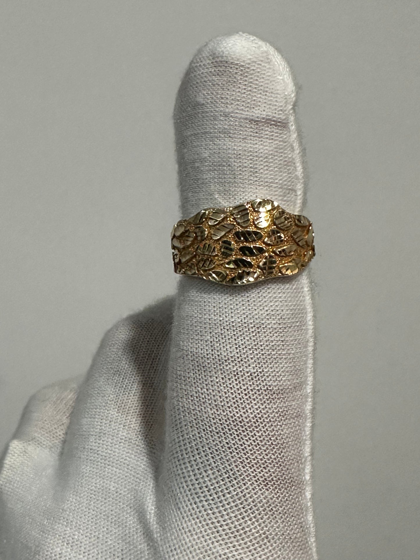 10K Gold Nugget Ring Size 6.75
