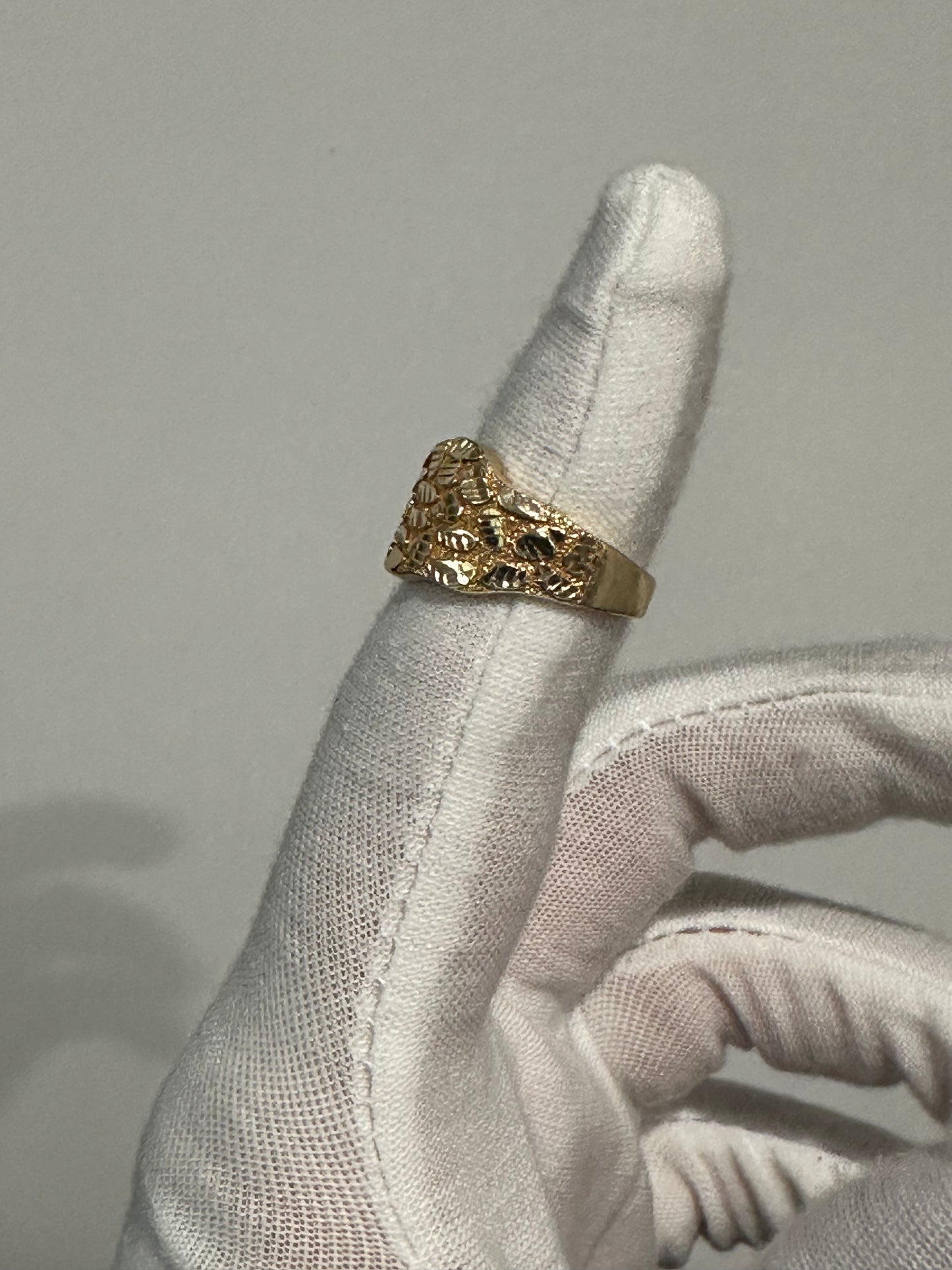 10K Gold Nugget Ring Size 6.75