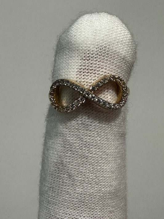 10K Infinity Ring Size 6.5