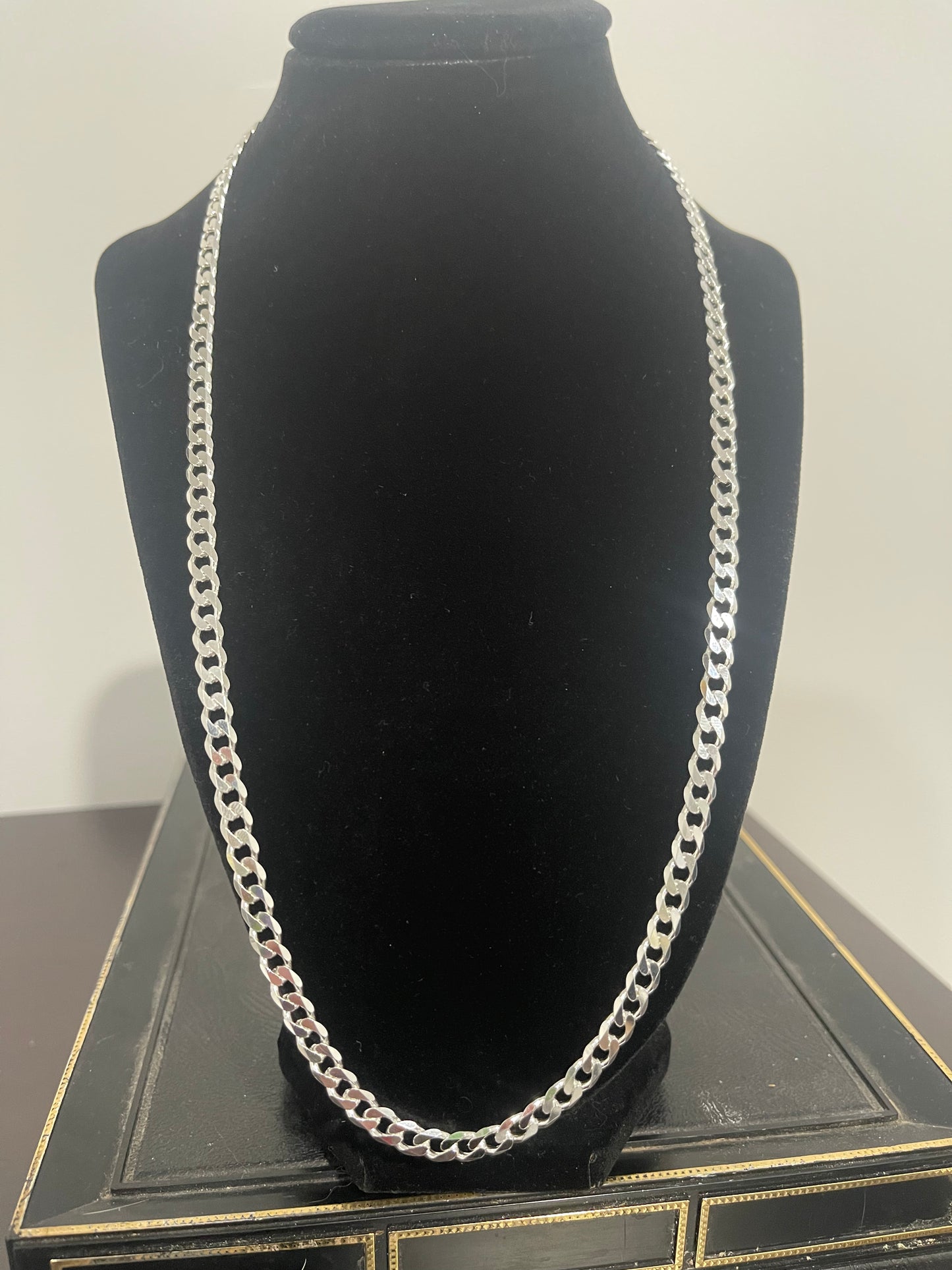 Authentic 925 Italian Silver 24” Cuban Link 27.88g