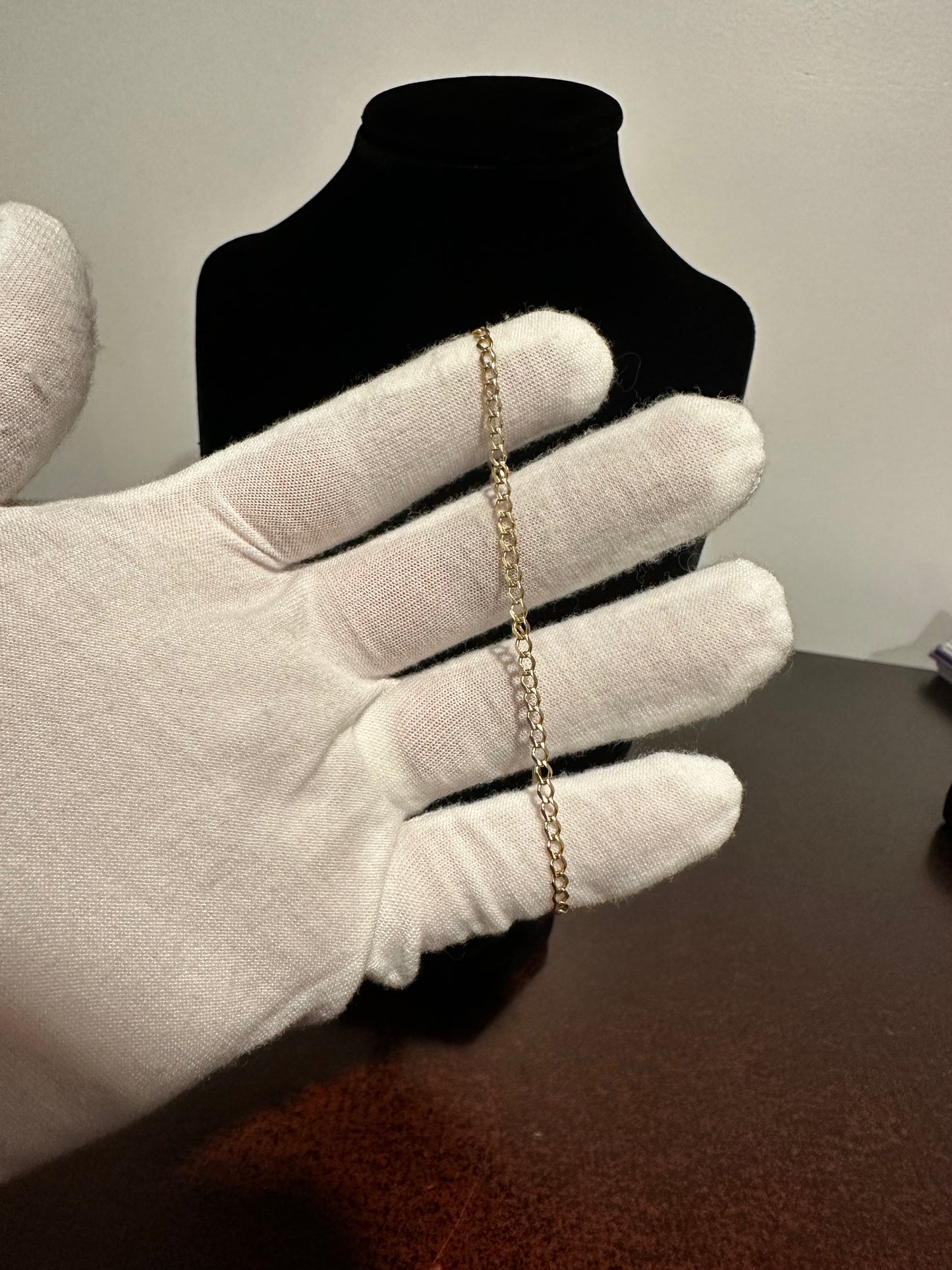 10K Curb Bracelet 8”