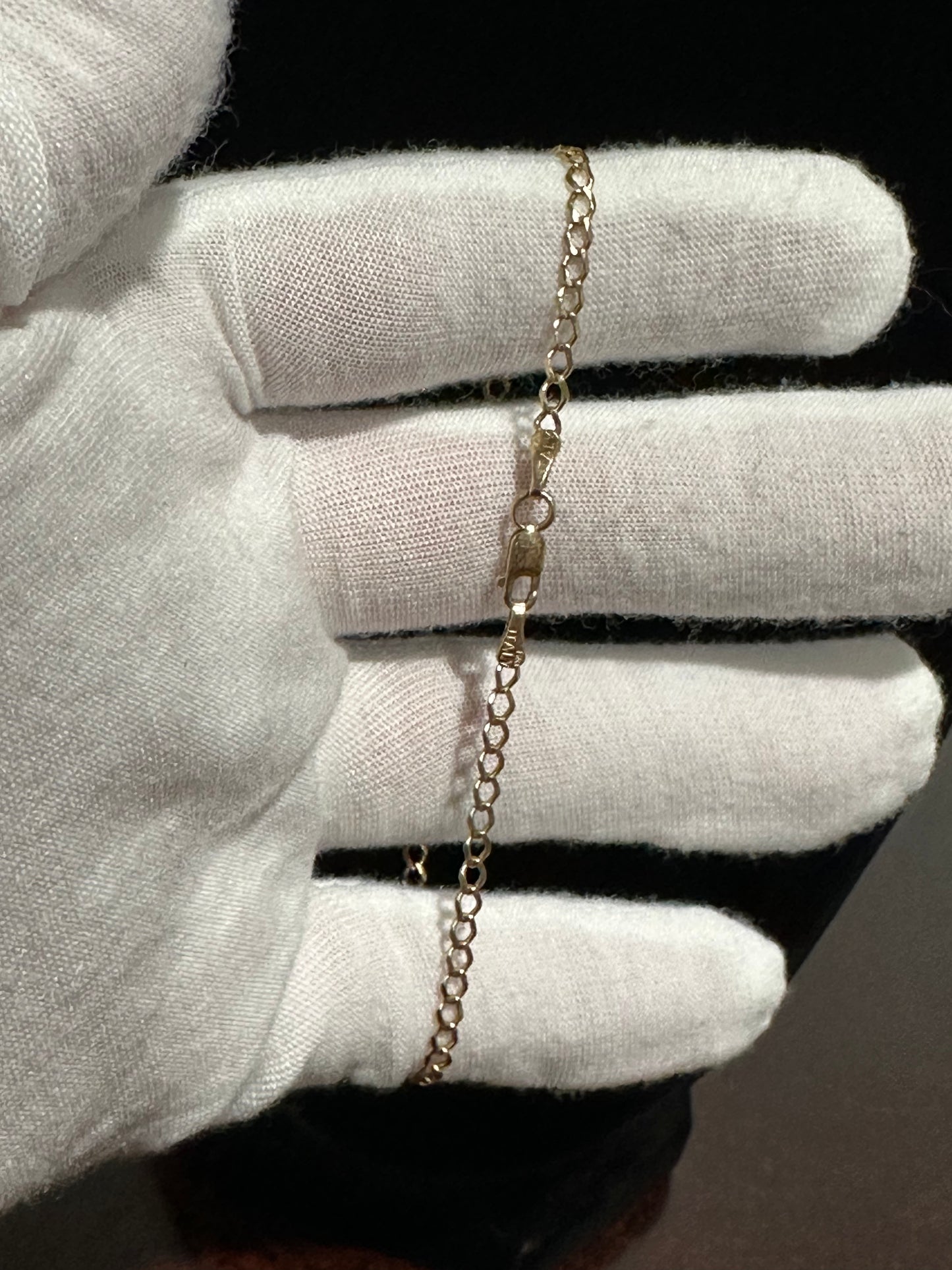 10K Curb Bracelet 8”