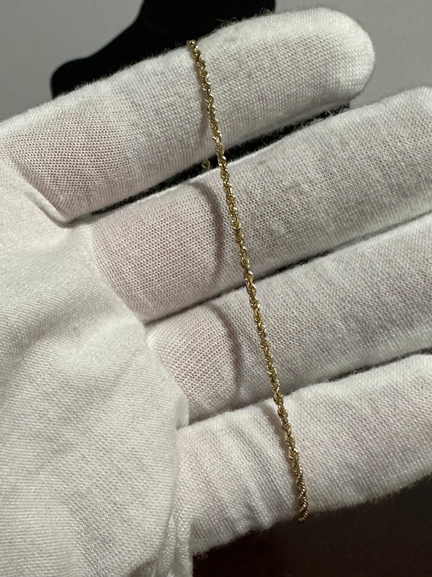 10K Rope Bracelet 7.5”