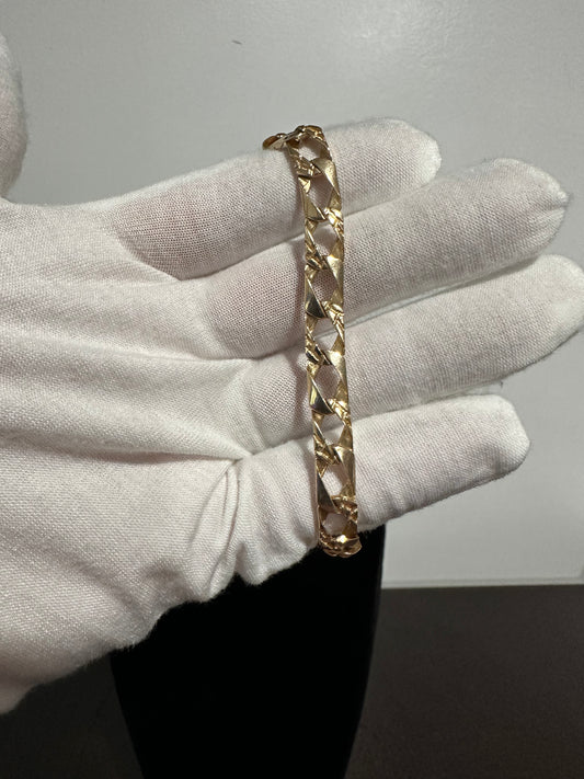 10K Gold Nugget Bracelet 8”