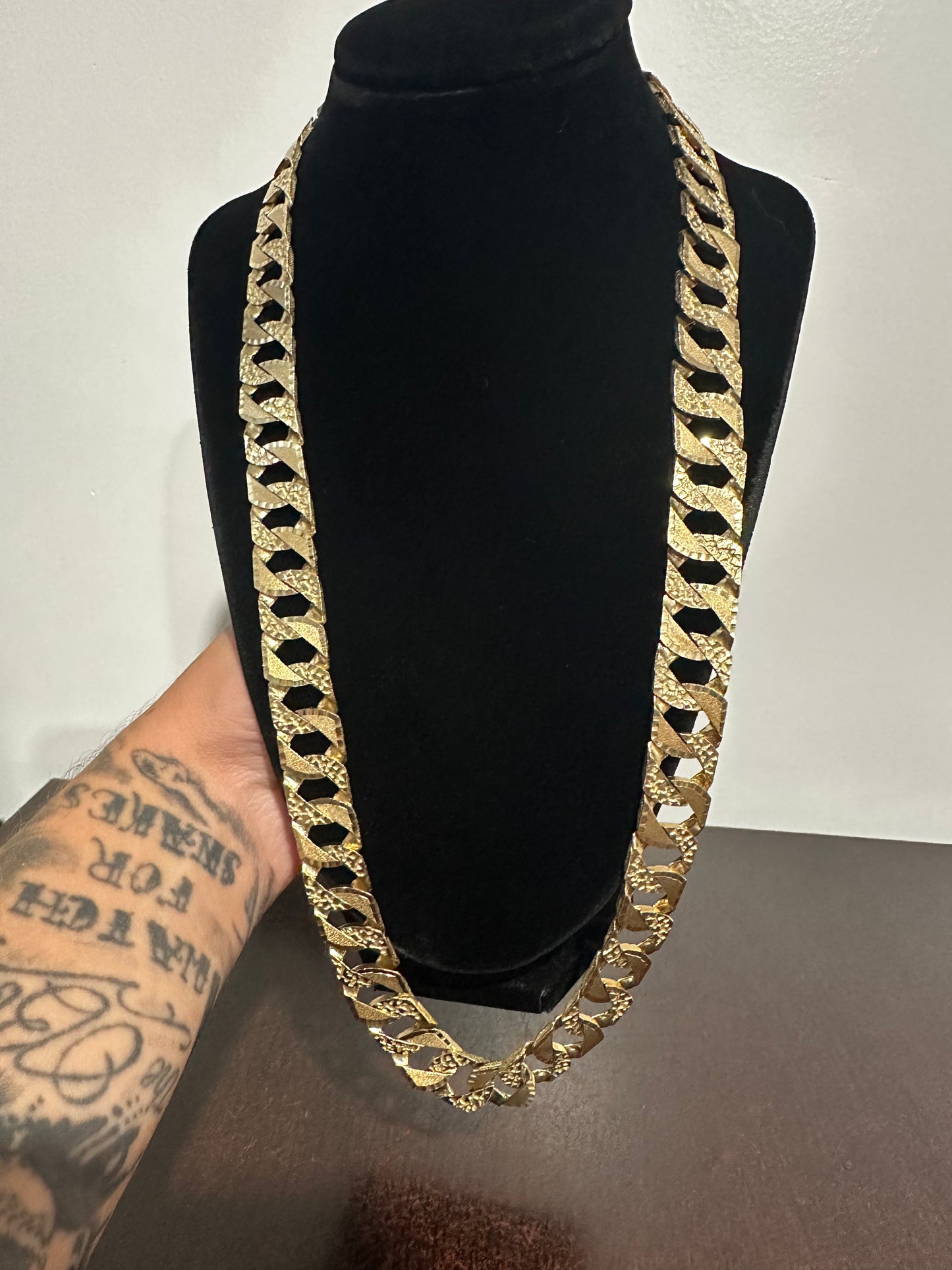 10K Diamond Cut Nugget Chain 26”
