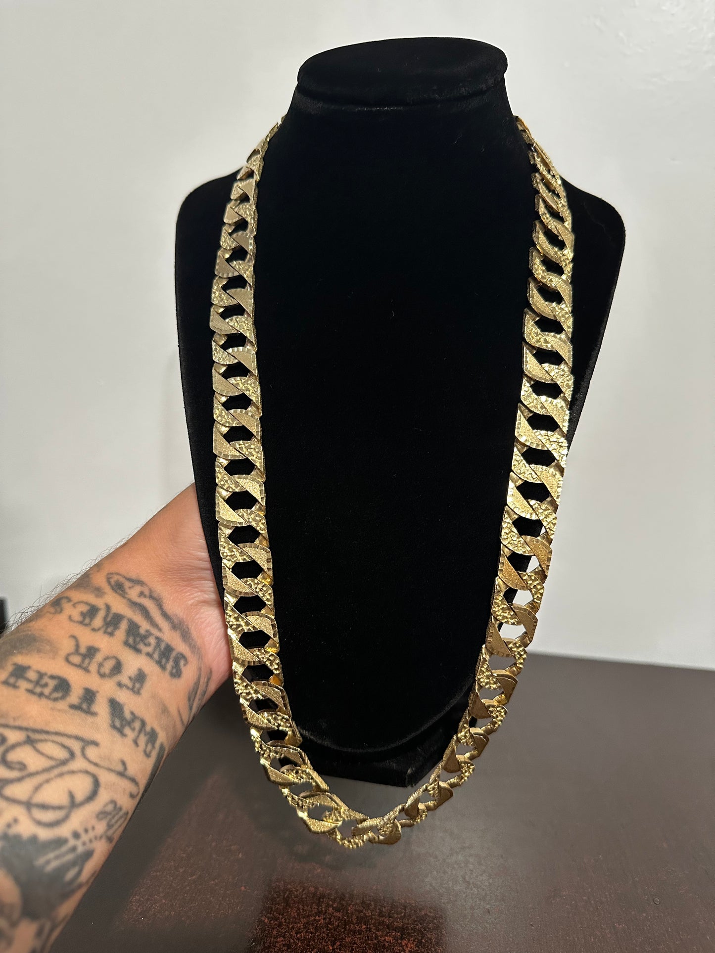 10K Diamond Cut Nugget Chain 26”